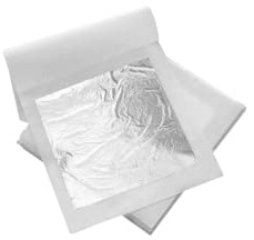 Lebensmittelqualität Original Pure 999/1000 Blattsilber, 110mm x 110mm, 10 Stück