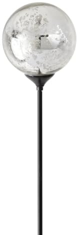 Loberon Dekostab 2er Set Cainan, antiksilber/schwarz | dekorative Kugeln, mundgeblasen, stilvoller Gartenschmuck, Gartenzubehör, Gartendekoration, Glas, Eisen