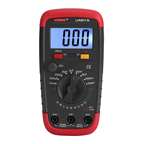 Mètre de Capacité Numérique, Appareil de Contrôle Pro de Condensateur 0.1pF - 20000uF avec le Rétro-éclairage d'affichage à Cristaux Liquides Max 1999
