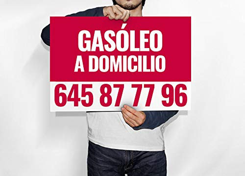 Oedim 12 Carteles de Gasóleo 75x50cm | Fabricado en Polipropileno | Artículos para Inmobiliarias y Particulares | Señalética Elegante, Moderna|100% Personalizable|
