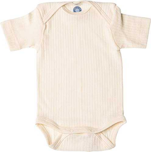 Cosilana Babybody Kurzarm 91052 BW/Wolle/Seide