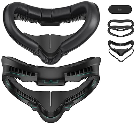 KIWI design Interface Faciale Protection (5 en 1) Compatible avec Quest 2 Accessoire (Contenant Un Espacement pour Lunettes)