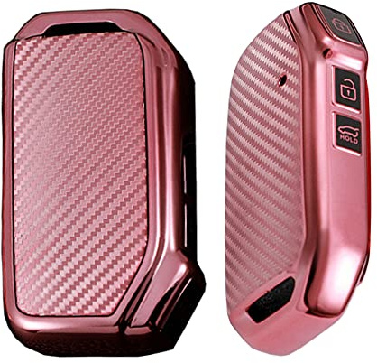 ontto Autoschlüssel Hülle für Kia Sportage R GT Stinger GT Sorento Ceed CD Cerato Forte Soul NIRO 2018 2019 Fernbedienung Cover TPU Schlüsselhülle Schlüsselanhänger Schlüssel Schutz Etui 3 Taste-Rosa