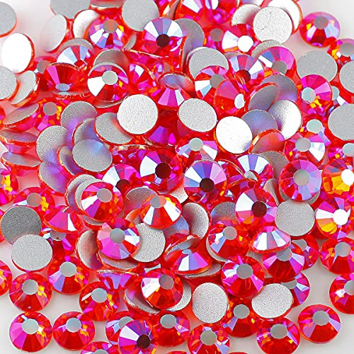 Yantuo Strasssteine aus orangefarbener Hyazinthe, flache Rückseite, 5 mm, 1440 Stück, SS20, nicht Hotfix-Strasssteine, runde Glassteine für Bastelprojekte, Nagelkunst, Tassen, Make-up
