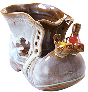 Ceramic Planter Pots Boot Vase Shoes Succulent Plant Flower Container Decor for Indoor Outdoor Cactus Herb Pot Random Style