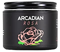 Arcadian Rosa Pomade – Mittlerer Halt, natürliches Finish Haarstyling-Pomade für Männer – verleiht Textur, Volumen und flexible Kontrolle – auf Wasserbasis, leicht auswaschbar – Barber Made in USA