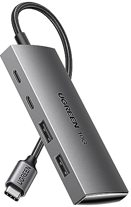 UGREEN USB C Hub 10 Gbps, Adapter mit 2*USB C 3.2 und 2*USB 3.2 Ports, Hochgeschwindigkeits USB C Multiport Splitter für iPhone 16 Serie, MacBook Pro, iMac, iPad Pro, Chromebook, Galaxy S23 und mehr