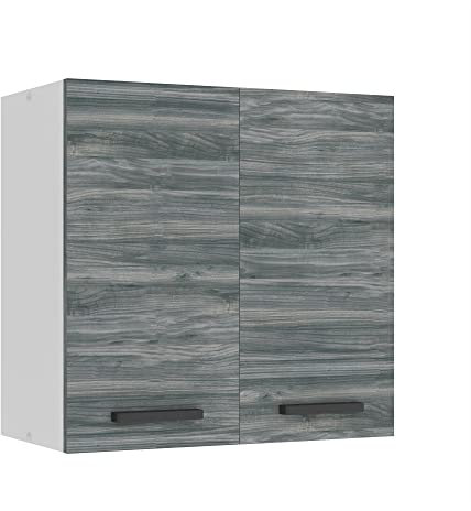 Belini Hängeschrank Küche, Küchenschränke SG2. Breite 60 cm. Oberschrank mit 2 Türen, Küchenhängeschränke, Wandschrank Hängend, Glamour Wood