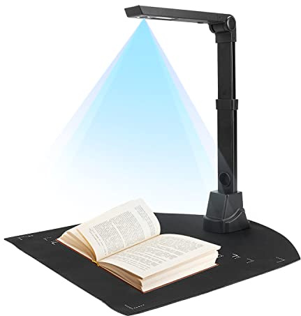 NetumScan 13MP Book Document Camera Scanner for Teachers, Multi-Language OCR Recognition by AI Technology, Foldable & Portable, Real-time Projection, Video Recording, Capture Size A3/A4, Only Windows