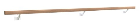 Sellon24® Holz Eiche Wandhandlauf Holz geölt eckig 40x40 Holzhandlauf Geländer Rohr Treppen Halterung (EICHE40x40/200cm/WPP55 Weiß)