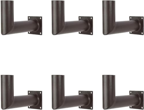 LED ENERGY PLUS 90 Degree Wall Mount L-Shape Bracket for Slip Fit Lights (2 3/8inch), Adjustable Wall Bracket Angle, Right Angle Tenon Adapter for Wall Bracket (6 Pack), Bronze, LP-1331