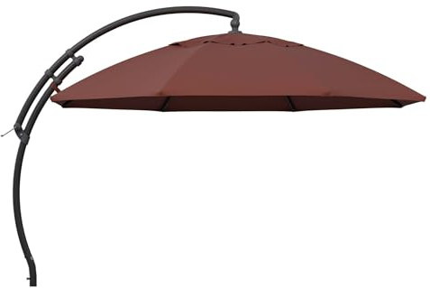 Sun Garden Easy Sun TM Ampelschirm 375 cm | rund | Aluminium Anthrazit | 100% Olefin (ca. 190 g/m²) | 360° drehbar | Öffnung mit Kurbel | Bezug in Dunkelrot B152