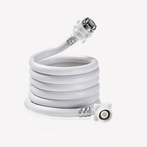 Glomora Tubo de entrada de agua de PVC para lavadora con conector de acero, tubo de extensión, mangueras de lavadora para inyección de agua (4 m)