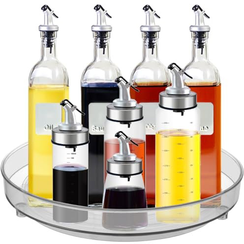 Drehteller Organizer,360° Kühlschrank Drehplatte Gewürzhalter,Drehteller Organizer Kühlschrank,23cm Rondell Küchen Organizer,Küchen Kühlschrank Organizer,Drehbarer Organizer,Drehbarer Gewürzhalter