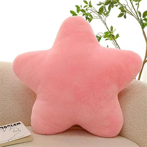 Champracer Kuschelkissen Kinder Sternkissen, Kissen Stern Plüschkissen, Weiche Flauschige Sternform Zierkissen, Plüsch Dekokissen für Mädchen & Jungen Zuhause Schlafzimmer (Rosa,30 cm)