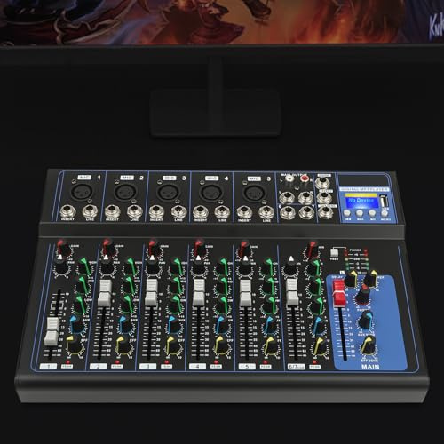 7-channel USB Professional Audio Mixer Sound Board Console Desk System Interface Bluetooth Dj Live Studio Mixing Amplifi Bands Boards for home KTV campus activities bars music dining bars etc
