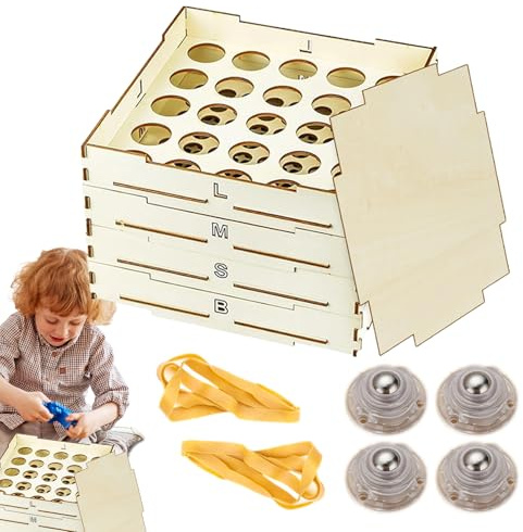 Tri Boîte de tamis, trieur de blocage, 4 boîtes de tri des blocs de plateau | 3 trieurs avec 3 tailles différentes pour les amateurs de bâtiments, les filles, les garçons, les jeunes et les adultes