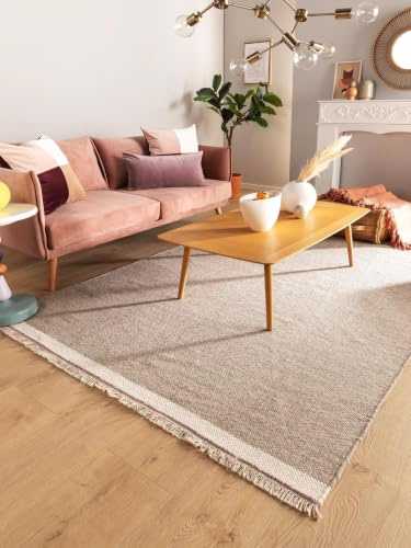 benuta Pop Wollteppich Karla - Grau 80x120 cm - Baumwolle,Wolle - Rechteckig & im Style: Uni, Hygge & Cozy, Minimalistisch - Pflegeleicht für Wohnzimmer Schlafzimmer