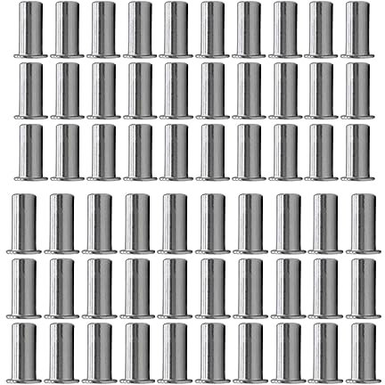 Tuercas remachables roscadas de cabeza plana, 60 piezas, remaches de cabeza plana SUS304, cuerpo liso, tuercas roscadas sin moleteado, inserto sellado, tuerca de inserción M8x27.5 M10x34