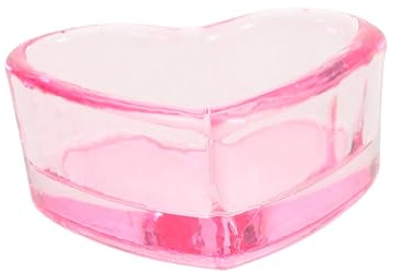 FRCOLOR Coupelle à Ongles Délicat et Pratique Rose de Cœur en Verre Surface Lisse et Rangement D’accessoires pour Manucure Diy pour Pinceaux à Ongles