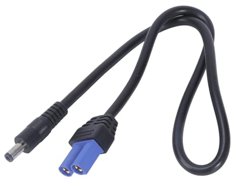 Oxxggkao Câble de transfert d'alimentation d'urgence EC5 vers DC5525, longueur 50 cm, 15 A, design antidérapant pour application automobile, câble de charge automobile