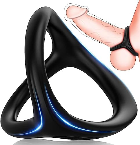 Triangle Cock Ring - Silicone Penis Ring for Men, Stretchy Male Cockrings Adult Sex Toys for Longer Stronger Erection, Durable Intimate Toy for Couples, Reusable Comfortable Erection Ring