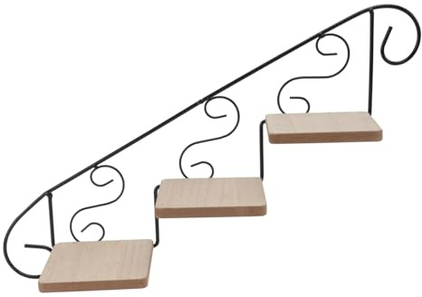 DIYEAH Portafiori da Parete in Ferro Nero, Portavaso Decorativo per Piante da Interno Ed Esterno, Mensola Sospesa per Vasi Multipli, Supporto Muro Stile Country Rustico per Casa e Ufficio