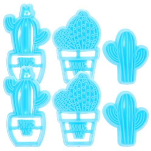 Cabilock 6 Moldes Cortadores de Galletas Cactus de Plástico, Antiadherentes y Duraderos, Juego de 6 Piezas para Fondant y Manualidades Diy, Utensilios para Hornear en Cocina