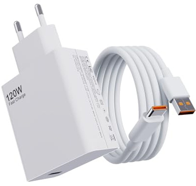USB C-laddare 120W, snabb Turbo Hyper Charge kompatibel med Xiaomi 17 Ultra | Xiaomi 17 15 14 13 12 14t 13t 12t 12s Pro Lite, Redmi Note K80 K70 K60 K50 11 11s Plus Poco X6 X5 Black Shark 4 5 Pro