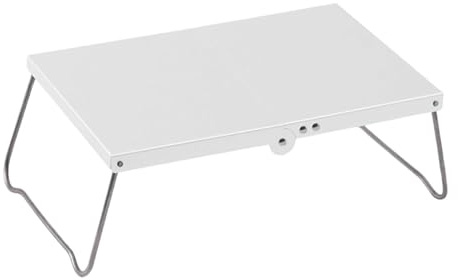 Ronyme Kleiner, klappbarer Outdoor-Tisch, 32 cm, Kleiner Strandtisch mit Aluminiumplatte für Gartenfeste, Silber