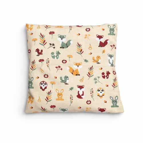 Cuscino con semi d'uva, 19 x 19 cm, con custodia lavabile, fatto a mano in Austria, cuscino termico e freddo, imbottitura naturale, design per neonati e bambini
