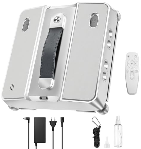 Holilo Robot limpiacristales W54D de 5000 Pa con 8 boquillas y Potente succión, Control Remoto, 3 Modos de Limpieza