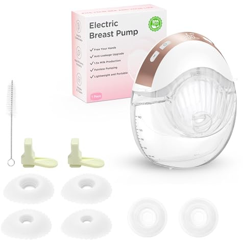 Haokoo Milchpumpe Elektrisch Freihändig GLE33, 1 Stück | Tragbare Elektrische Milchpumpe für Unterwegs & Arbeit, 3 Modi 12 Stufen, Anti-Auslaufen, mit 17/19/21/24mm Flansch