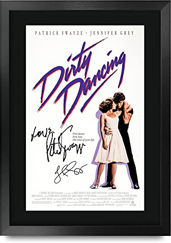 HWC Trading Dirty Dancing A3 Enmarcado Regalo De Visualización De Fotos De Impresión De Imagen Impresa Autógrafo Firmado Por Patrick Swayze Jennifer Grey Los Aficionados Al Cine