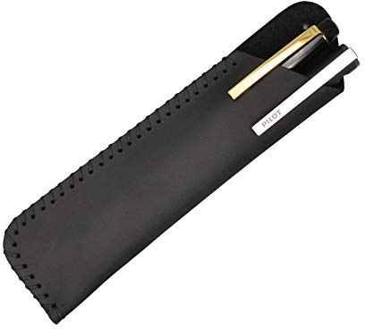aolaso Stiftetui aus Leder, Retro Crazy Horse Leather Single Fountain Pen Pouch Holder, handgefertigter Vintage Pen Schutzhülle Pouch mit Klappdeckel,Stifttasche