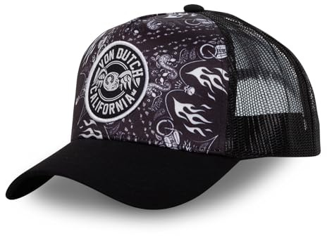 Von Dutch Casquette Homme & Femme, Trucker Bandana, Noir Ban