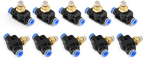 SNS SPA-6 Drosselrückschlagventil mit Steckanschluss - Schnellsteckverbinder - PUSH IN (6mm)-10 Stück