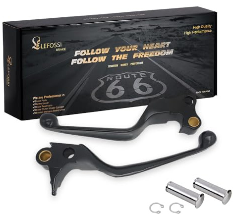 LE LEFOSSI Premium in alluminio freno moto & leva frizione Compatibile con Harley Davidson Dyna XL Sportster 883 1200 Softail Fat Boy Road King 1996-2003 - Safety, Corrosion-Resistant, Black