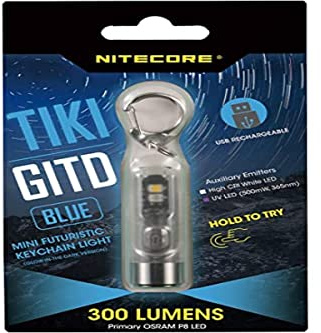 Nitecore Erwachsene Unisex TIKIGITDB Leuchtende Taschenlampe, blau, Lg : 55mm-Dia-Tête : 14,7mm
