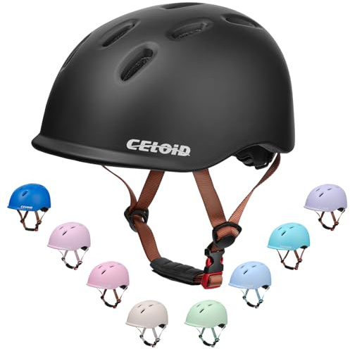 CELOID Kids Helmet,Baby Bike Helmets for Ages 8-10-16 Years Boys Girls,Adjustable Multi-Sport Cycling Skateboard Roller Skat Scooter Rollerblade Balance Skateboarding Helmet,Black