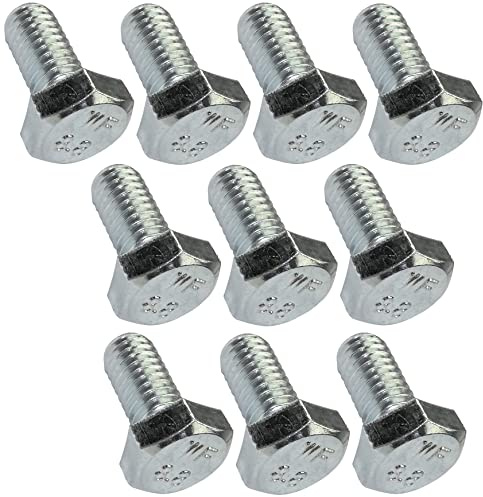 AERZETIX - Juego de 10 Pernos M6x12 - Cabeza Hexagonal - Ø6x12mm - DIN 933 - Acero Galvanizado - Color Plata - Bricolaje - Herramienta de Montaje/Ferretería