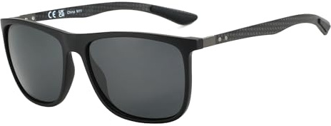 ZENOTTIC Polarisierte Sonnenbrille Herren Kohlefaser Bügel Quadratische Sonnenbrille Fahren Angeln Golf Sport UV400 Schutz