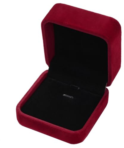 WEIXINDIY Velvet Necklace Pendant Gift Box Jewelry Box Jewelry Display 2.8 x 2.8 x 1.6 inches (Wine)