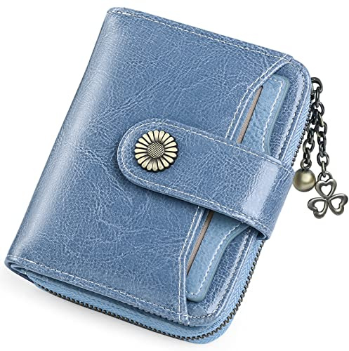 SENDEFN Geldbörse Damen Klein,Geldbeutel Frauen Leder, mit Münzfach Kleines Zipper Brieftasche Kartenhalter mit RFID Blocker