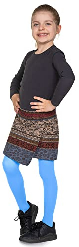 looksy Solid Tights för flickor 40 DEN ogenomskinliga mjuka mikrofiber barn fotstrumpbyxor ledig dans skola balett ålder 3-12, Azzurro, 3-4 År