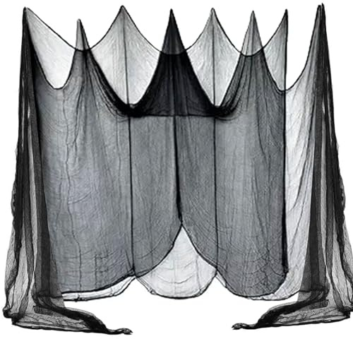 Halloween Deko Stoff, 215 x 500cm Halloween Gruselige Tuch, Halloween Deko Innen Stoff Garten Gruselig, Halloween Deko Outdoor Dekoration, Halloweendeko für Halloween Haunted Hause Party Dekoration