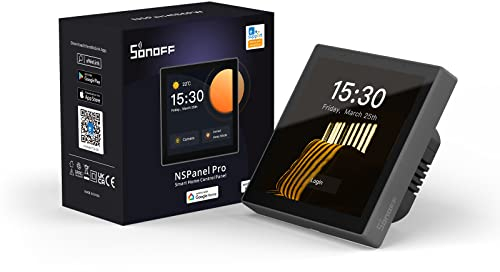 SONOFF NSPanelPro Smart Home Control Panel,Unterstützung der bidirektionalen Synchronisierung mit HA,Mit ZigbeeGateway,Intelligente Sicherheit Funktionen(Schwarz)
