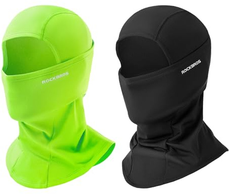 ROCKBROS Sturmhaube Herbst/Winter Thermo Balaclava für Outdoorsports Radfahren Skifahren Snowboard Reflektierend Winddicht Anti-Staub Atmungsaktiv für Damen Herren 2 PCS