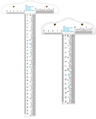 2 Stück 15 cm/30 cm Acryl-Lineal, transparentes T-Quadrat-Lineal, Zoll und metrisch,T-Lineal für Basteln, Zeichnen und allgemeine Layouts, Kunst, Rahmen und Zeichnen, Scrapbooking, Basteln