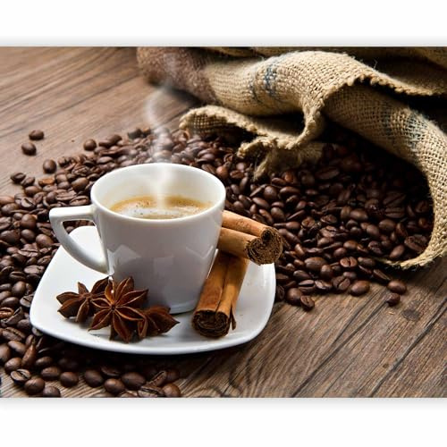 murando - Vlies Fototapete Kaffeetasse 100x77cm Foto tapete Schlafzimmer Wohnzimmer Vliestapete XXL Wandtapete Motivtapeten 3d Effekt Wand Dekoration - Kaffeebohnen Kaffee Getränke Coffee Küche